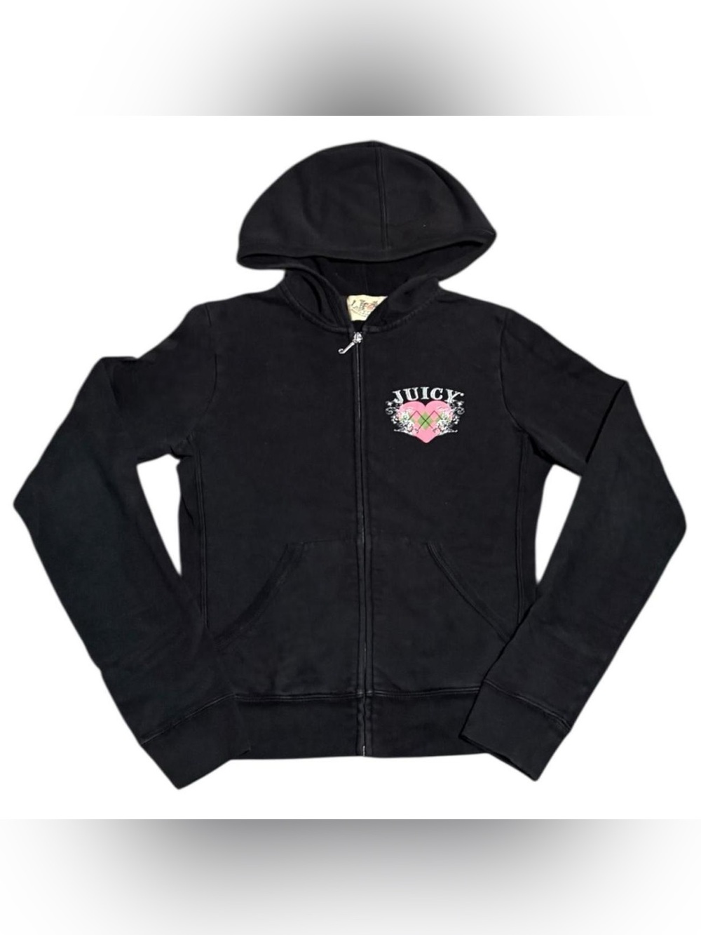 Vintage Y2K Juicy Couture Full Zip Track Hoodie Sweatshirt Made In USA